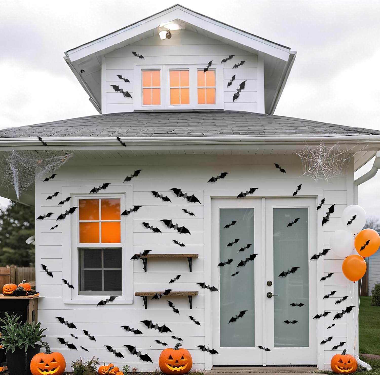 HauntNest Cute Bat Wall Decals – No-Mess Halloween Activity for Classroom, Daycare, and Nursery, Reusable