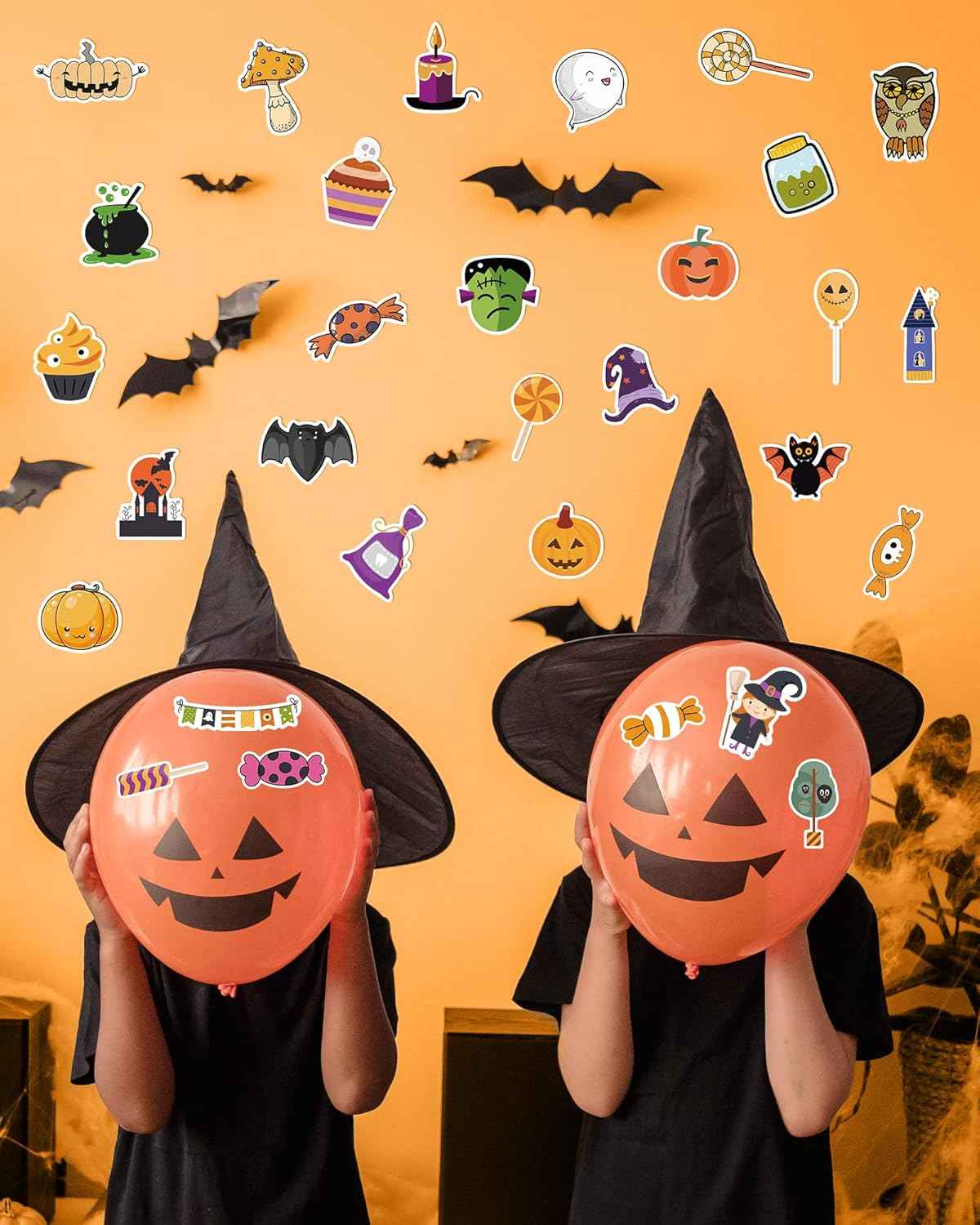 Kids Halloween Party Favor Stickers – 300 Waterproof Vinyl Stickers for Trick or Treat Goody Bags