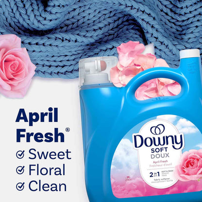 Downy Soft 2 in 1 Softener and Freshener Clean Breeze, Premium Laundry Care for Cozy Living Room Throws and Styled Linen Closets