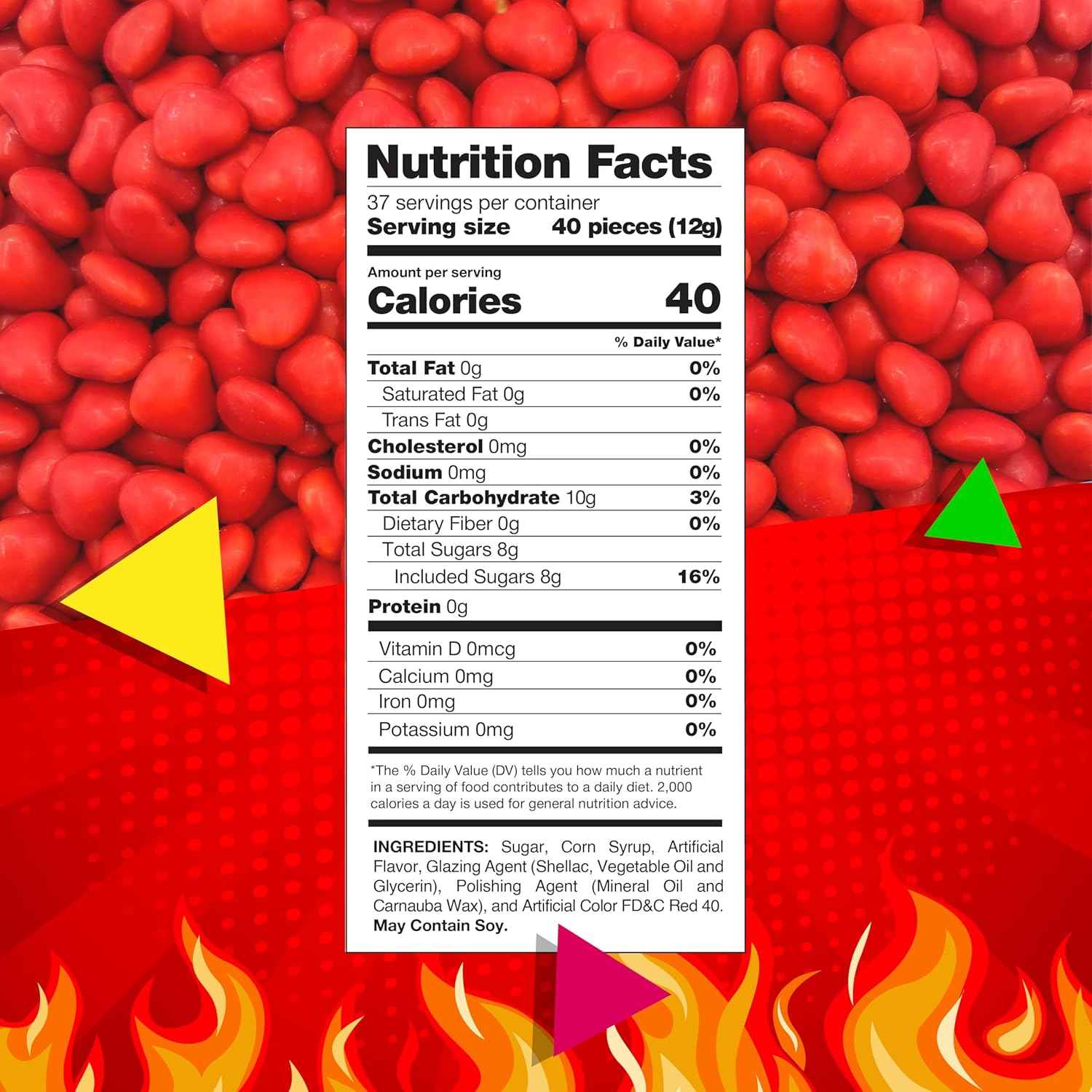 Cinnamon Imperial Hearts – Holiday Table Centerpiece Candy, Spicy Red Hearts for Christmas Party Bowls