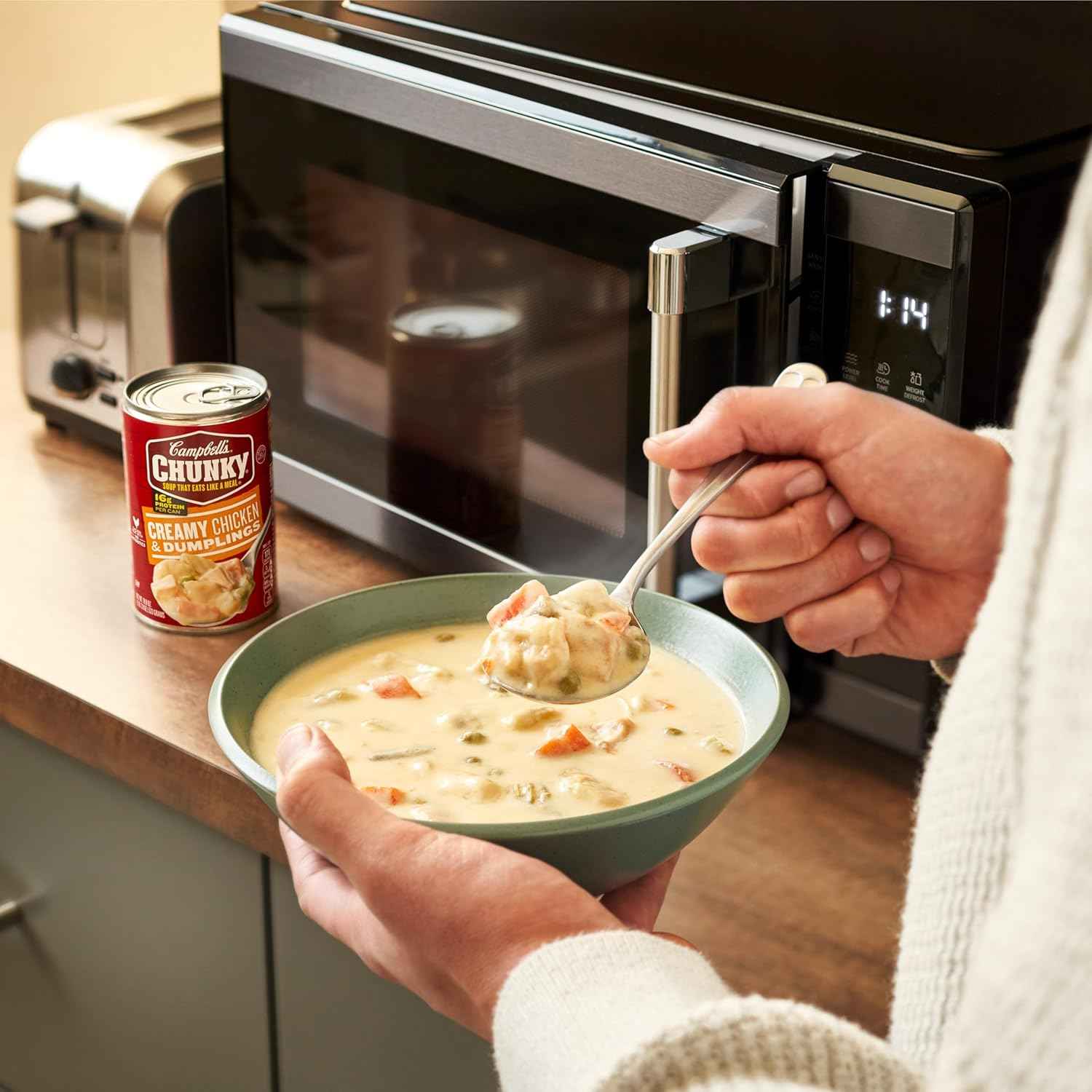 Campbell's Chunky Soup, Creamy Chicken and Dumplings – Ready-in-Minutes Desk Lunch for Busy Workdays