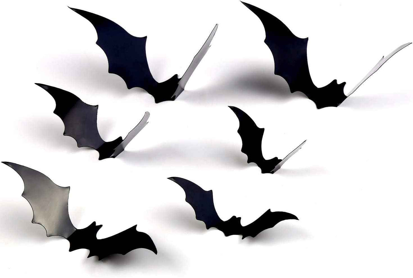DIYASY Halloween Bat Wall Decals 120 Piece 4 Size Set Waterproof Reusable Home Decor for Moody Cozy Interiors