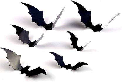 DIYASY Halloween Bat Wall Decals 120 Piece 4 Size Set Waterproof Reusable Home Decor for Moody Cozy Interiors