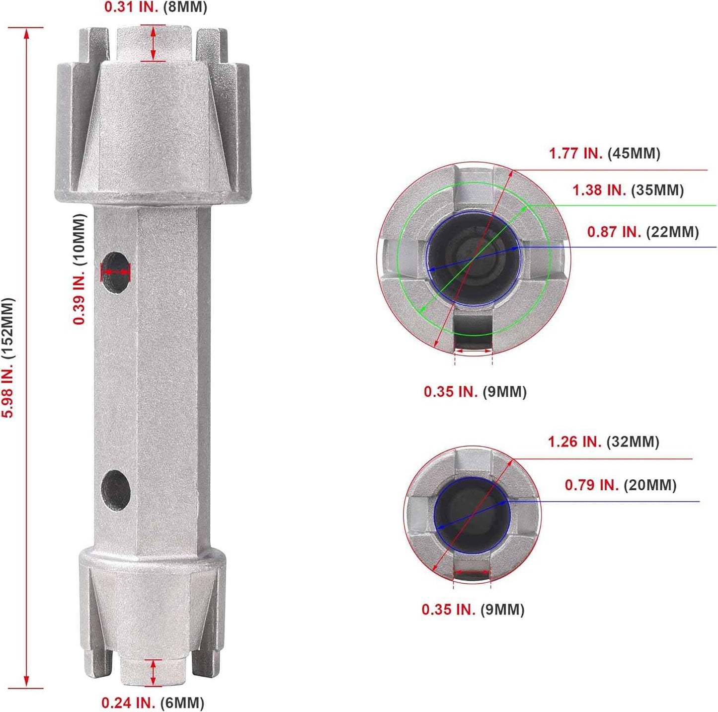 HAUTMEC PL0030 Tub Drain Remover Wrench – Plumber Productivity Tool for Fast Bathroom Service Calls