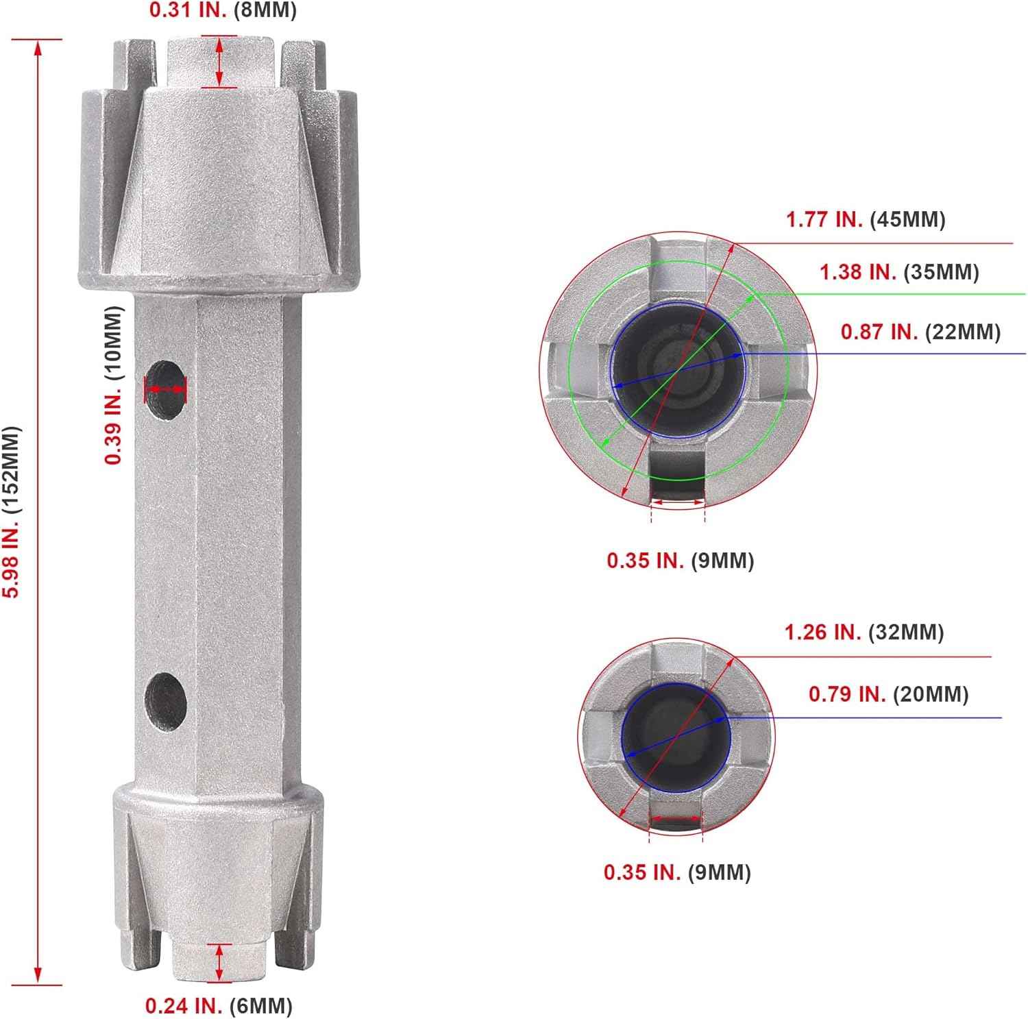 HAUTMEC PL0030 Tub Drain Remover Wrench – Plumber Productivity Tool for Fast Bathroom Service Calls