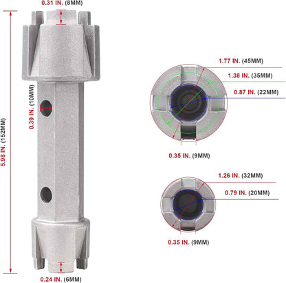 HAUTMEC PL0030 Tub Drain Remover Wrench – Plumber Productivity Tool for Fast Bathroom Service Calls