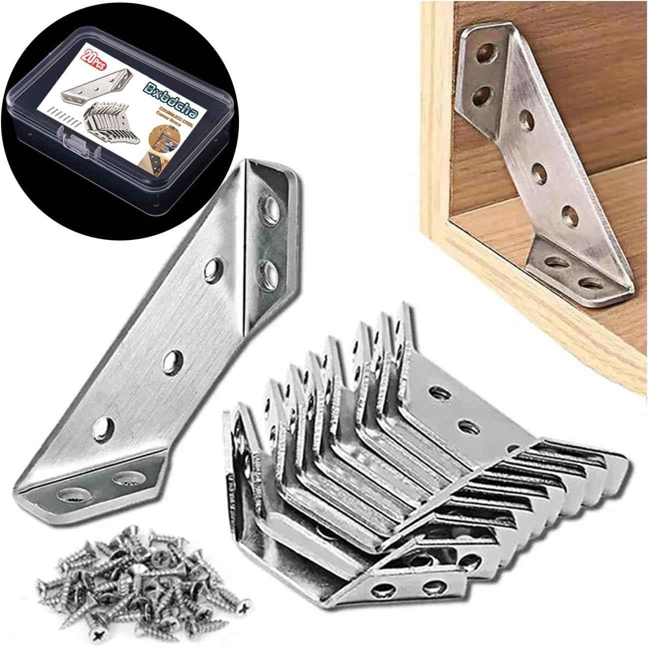 Corner Brace Connectors for Outdoor Furniture - Rust-Resistant Stainless Steel Brackets for Patio Builds, Garden Sheds, Camping Projects