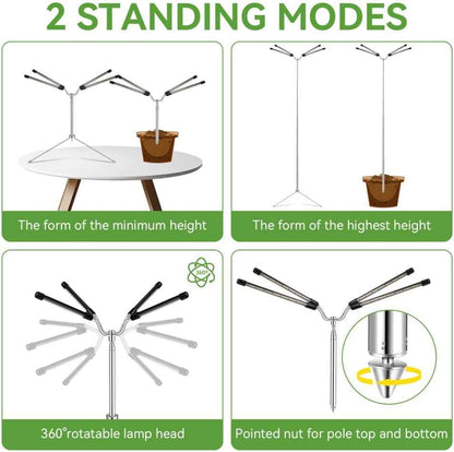 Grow Lights for Indoor Plants – Premium Birthday Gift for Plant Lovers, Full Spectrum 4-Head Floor Lamp