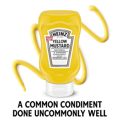 Heinz Yellow Mustard, 8 oz Squeeze Bottle – Zero-Calorie Flavor Boost for Diet-Conscious Meals and Meal Prep
