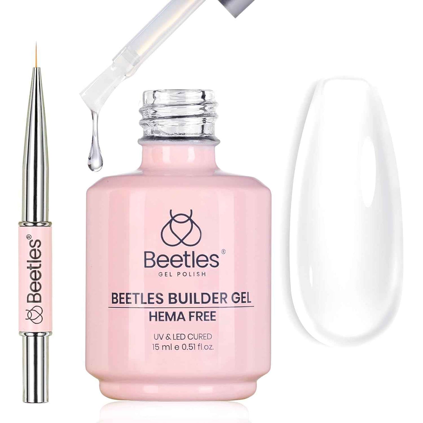 Beetles 7-in-1 Clear Builder Gel – Skin-Safe DIY Manicure for Allergy-Prone Users
