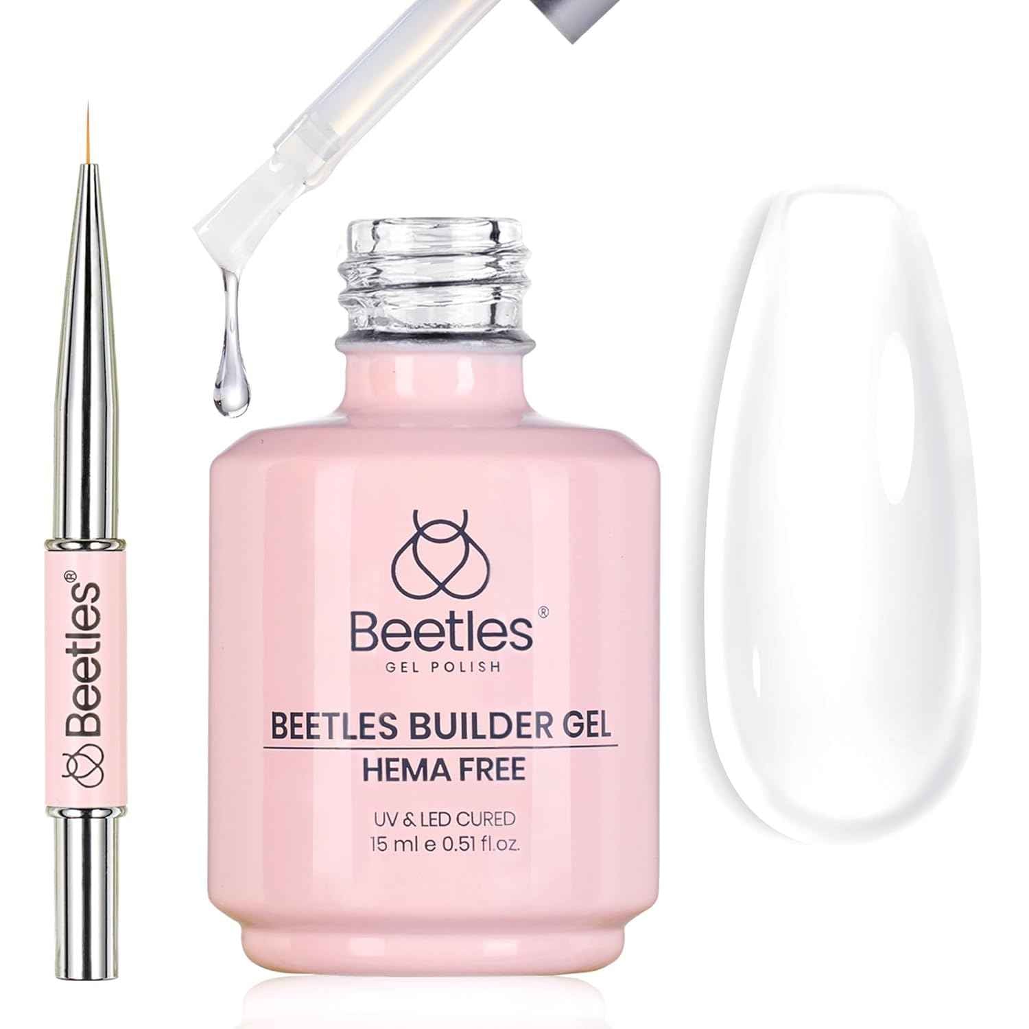 Beetles 7-in-1 Clear Builder Gel – Skin-Safe DIY Manicure for Allergy-Prone Users