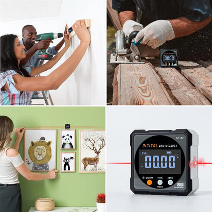 HERRMILL Digital Angle Finder with Laser - Safe Table Saw Measuring Tool for Home Workshops, Magnetic Non-Slip Angle Gauge
