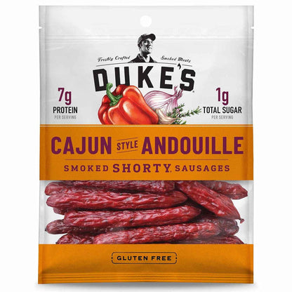Duke's Smoked Andouille Sausage Shorties – Shelf-Stable Camp Snack for Day Hikes and Road Trips, 2g Net Carbs, 5 oz