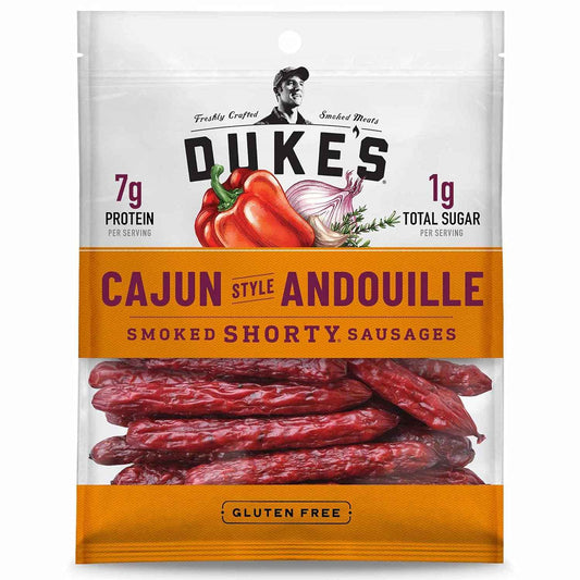 Duke's Smoked Andouille Sausage Shorties – Shelf-Stable Camp Snack for Day Hikes and Road Trips, 2g Net Carbs, 5 oz