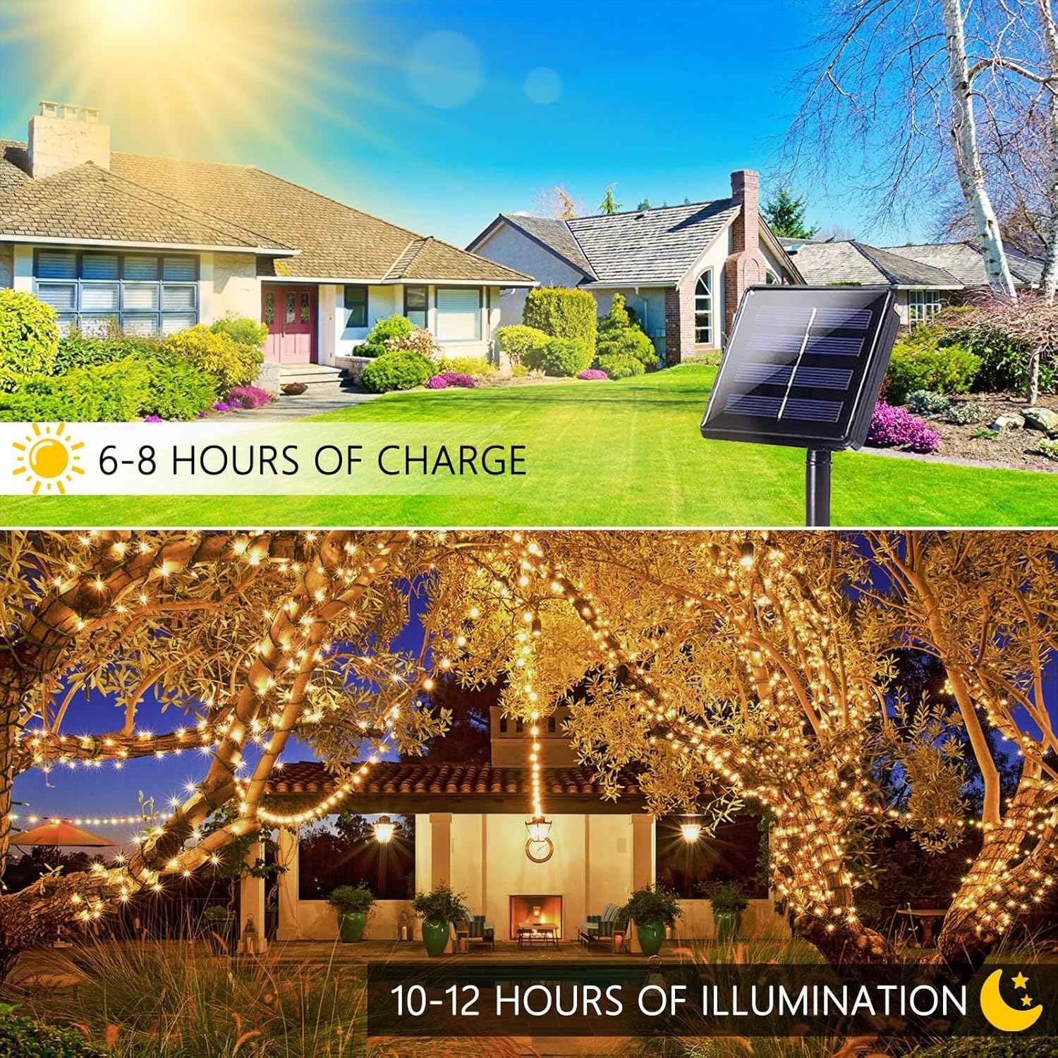 Lumivox SolarGlow – Cool White Solar String Lights, Clean Modern Lighting for Minimalist Spaces