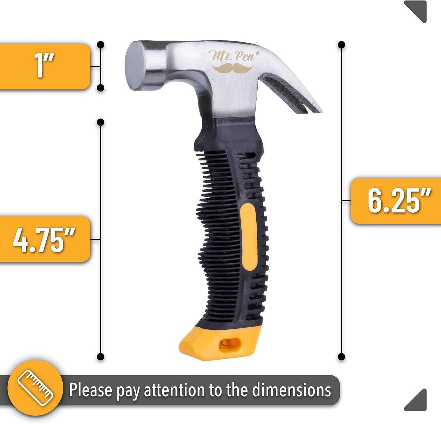 Mr. Pen 8oz Small Magnetic Claw Nail Hammer for Women – Efficient Mini Hammer for Home Office Assembly and Flat-Pack Furniture Builds