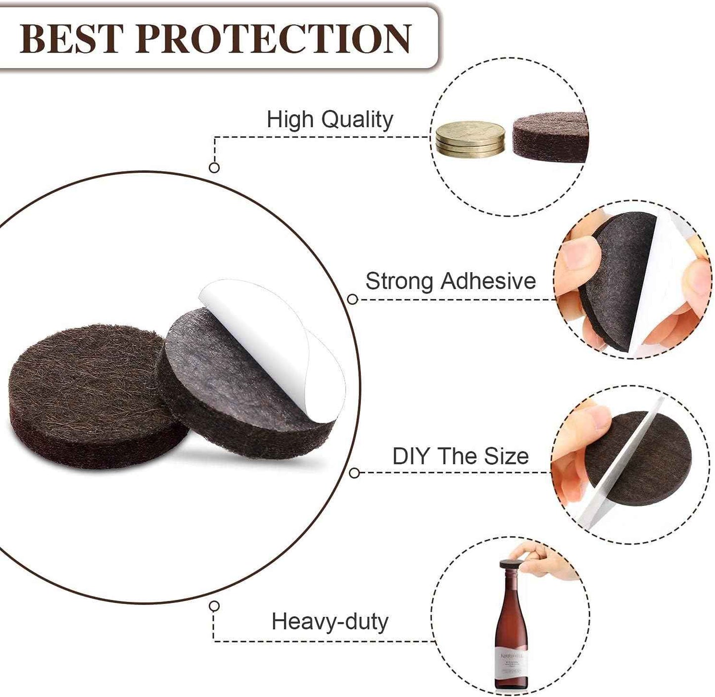 Yelanon Felt Furniture Pads - Thoughtful Housewarming Gift for New Homeowners, Brown