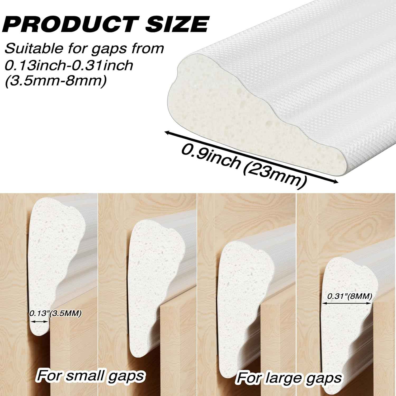 Furinno Wedge Weather Stripping – RV Door Weatherproofing for Road Trips, Self-Adhesive Foam Seal