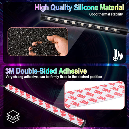 High-End Car Interior Lighting System, Waterproof Silicone LED Strips with Music Sync for Luxury Sedan Footwell & Under-Dash