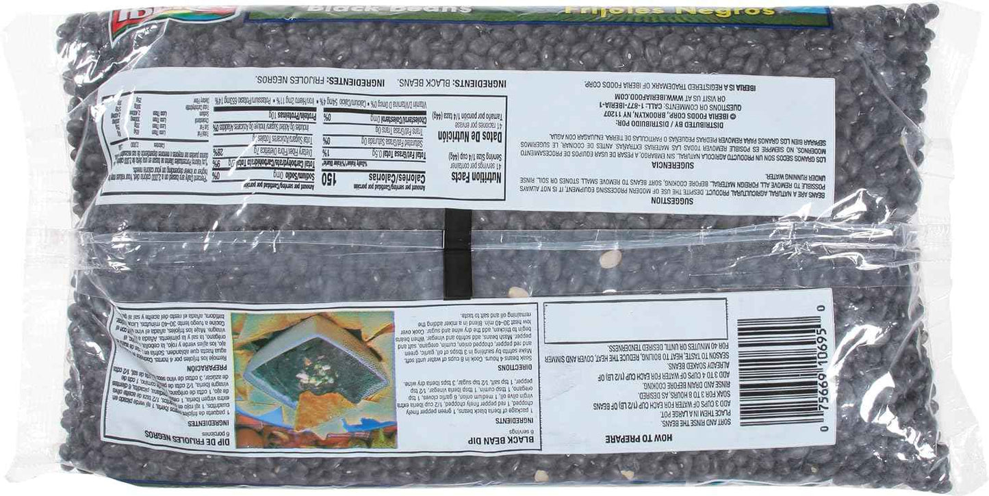 Iberia Black Beans, 4lb – Single-Ingredient Pantry Staple for Clutter-Free Bulk Storage