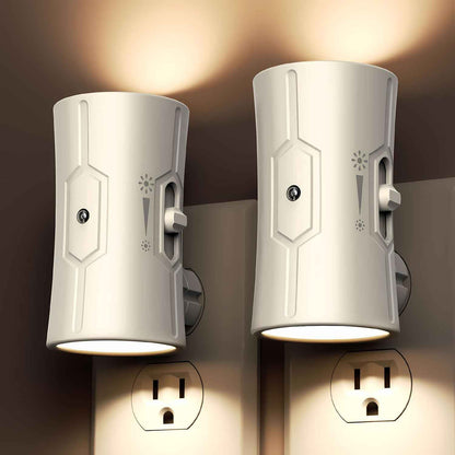 Scandinavian Night Light Plug into Wall 2 Pack – 3000K Warm White LED Nightlight for Cozy Bedroom and Living Room Ambiance