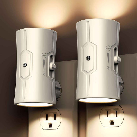 Scandinavian Night Light Plug into Wall 2 Pack – 3000K Warm White LED Nightlight for Cozy Bedroom and Living Room Ambiance