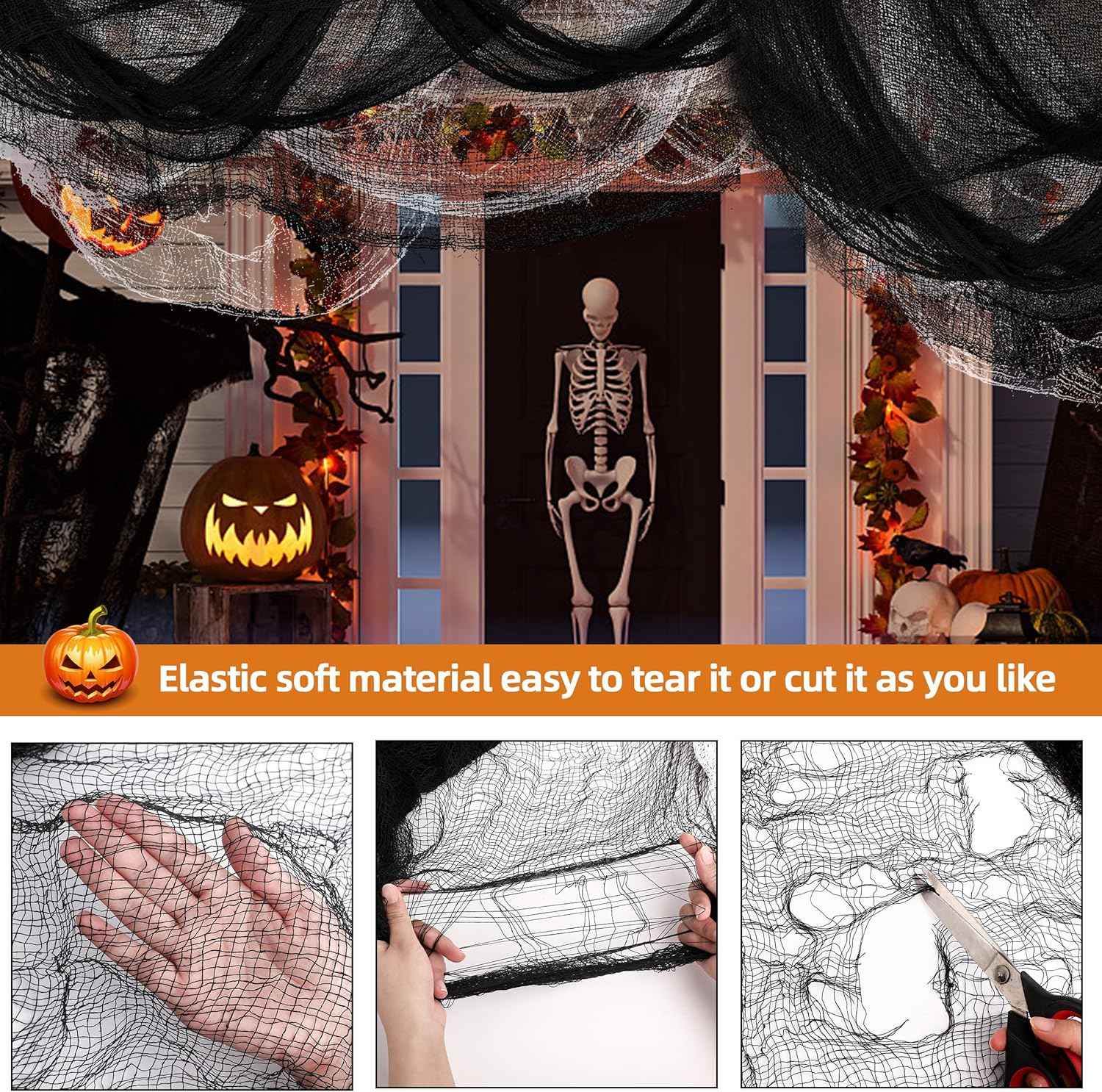 Creepy Cloth 6-Piece Halloween Gauze Set – Spooky Season Gift for Hosts and Home Decor Lovers