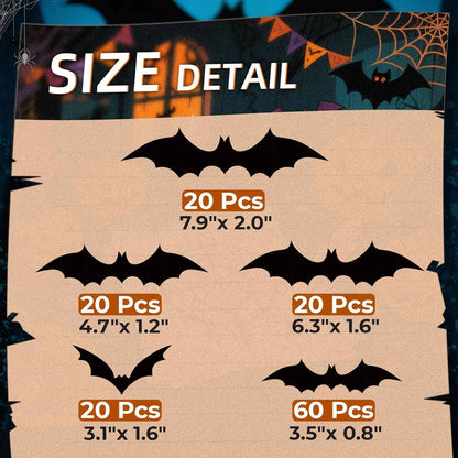 HauntNest Cute Bat Wall Decals – No-Mess Halloween Activity for Classroom, Daycare, and Nursery, Reusable