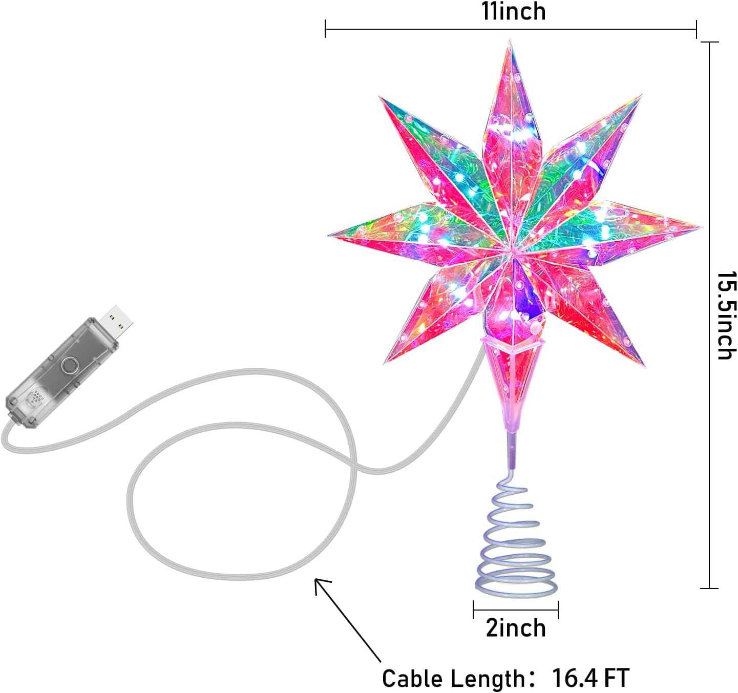 LumaGlow Waterproof Holographic Star – Weatherproof Patio and Porch Christmas Centerpiece, App Controlled