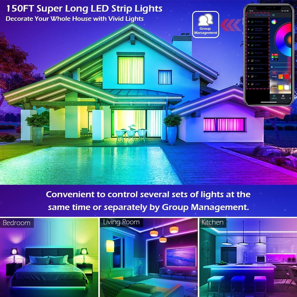 HiLighting 300FT LED Strip Lights Flameless and Cool to Touch – Safer Alternative to Candles for Kids Bedroom and Pet Friendly Homes