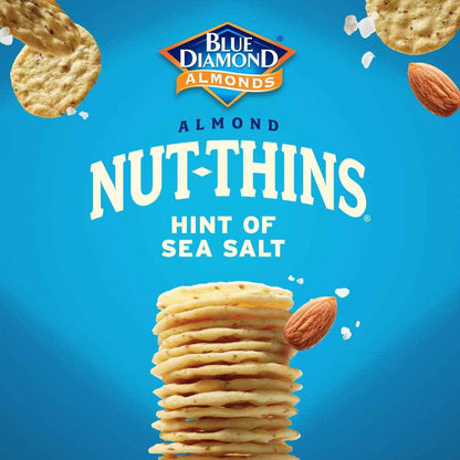 Blue Diamond Almonds Nut-Thins Hint of Sea Salt – Resealable Road Trip Cracker for Backseat Snacking