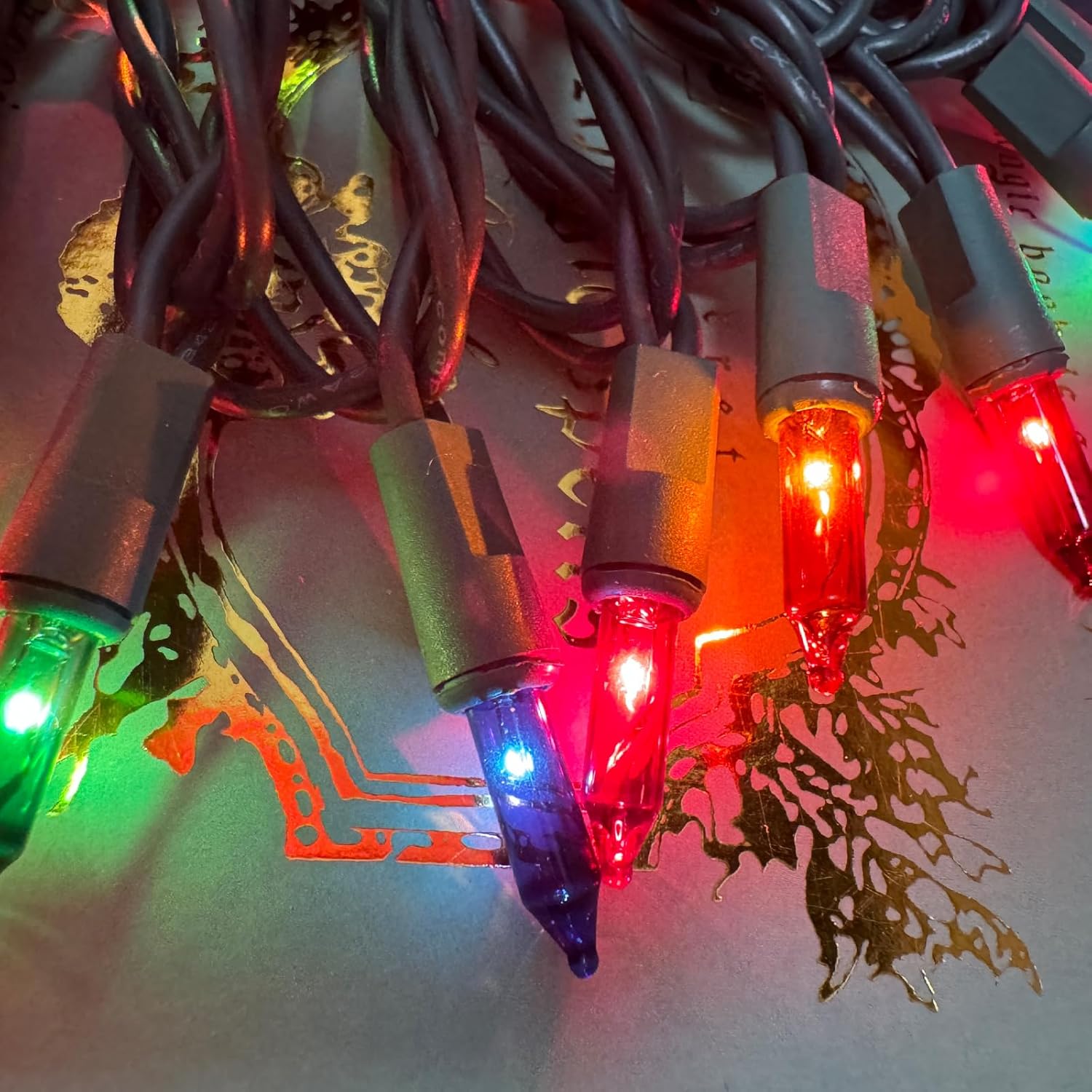 HISHINY Christmas Lights 100 Count Multicolor String Lights for Living Room Tree, Cozy Holiday Home Aesthetic, Green Wire Indoor Mini Lights 21 ft