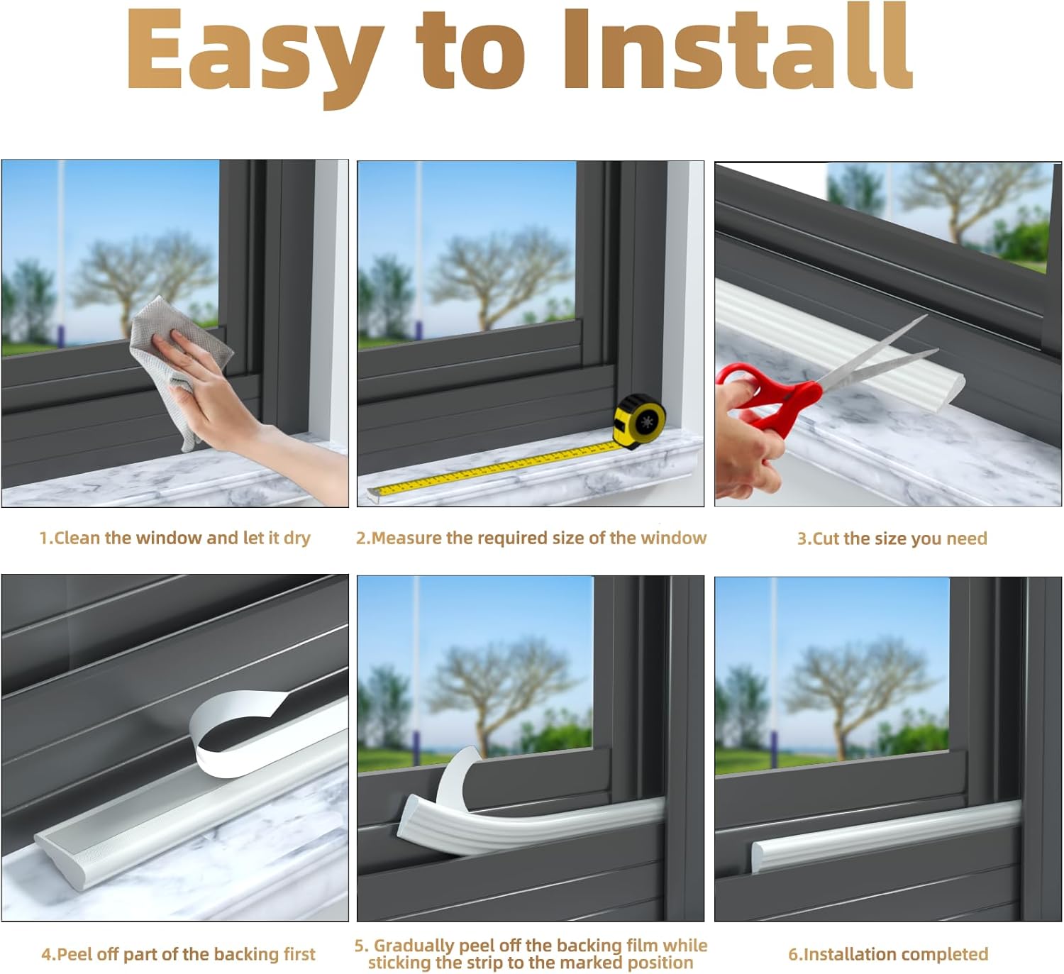 Holikin Wedge Foam Weather Stripping – Single Roll Door and Window Seal, Neutral White Tape for an Uncluttered Frame Line