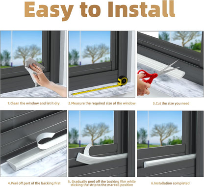 Holikin Wedge Foam Weather Stripping – Single Roll Door and Window Seal, Neutral White Tape for an Uncluttered Frame Line