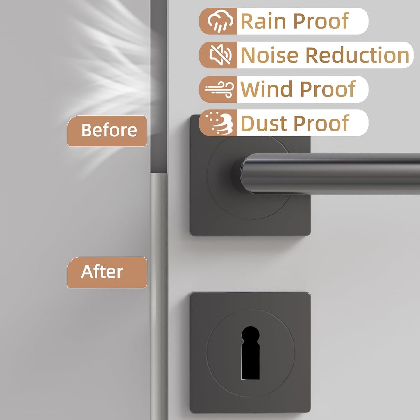 Holikin Wedge Foam Weather Stripping – Single Roll Door and Window Seal, Neutral White Tape for an Uncluttered Frame Line
