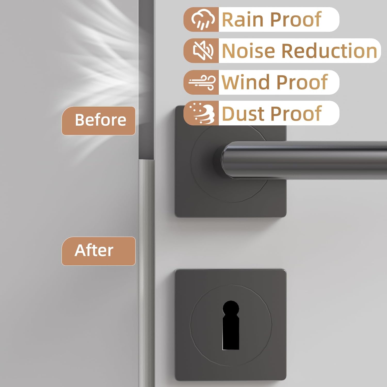 Holikin Wedge Foam Weather Stripping – Single Roll Door and Window Seal, Neutral White Tape for an Uncluttered Frame Line