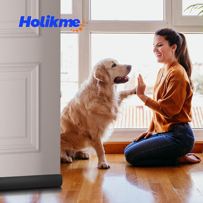 Holikme Door Draft Stopper – Sleek Black Door Sweep for Bedroom Decor and Cozy Living Room Style