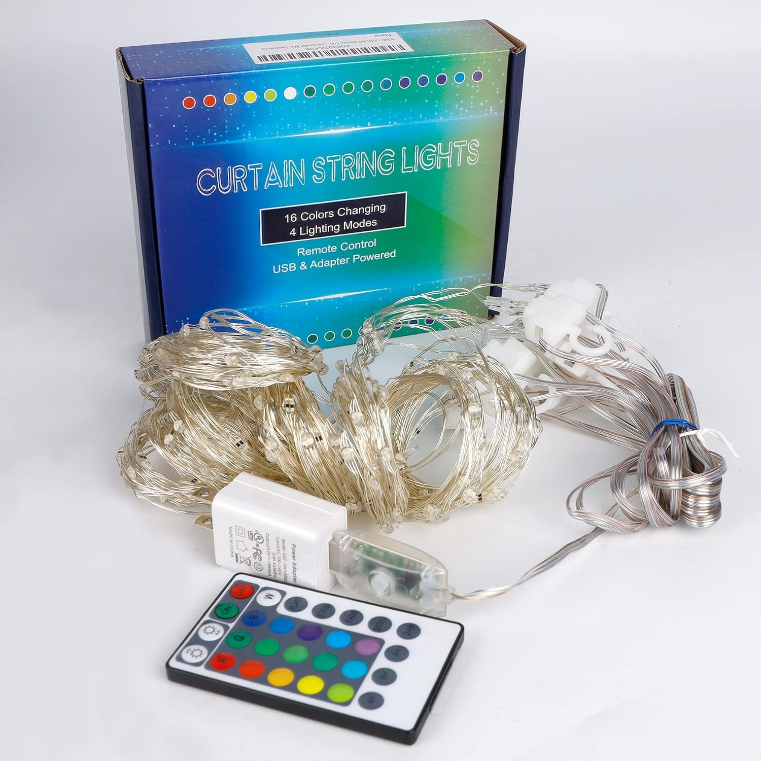 HOME LIGHTING Curtain Lights 300 LED – Thoughtful Housewarming Gift for Women, 16 Colors with Remote