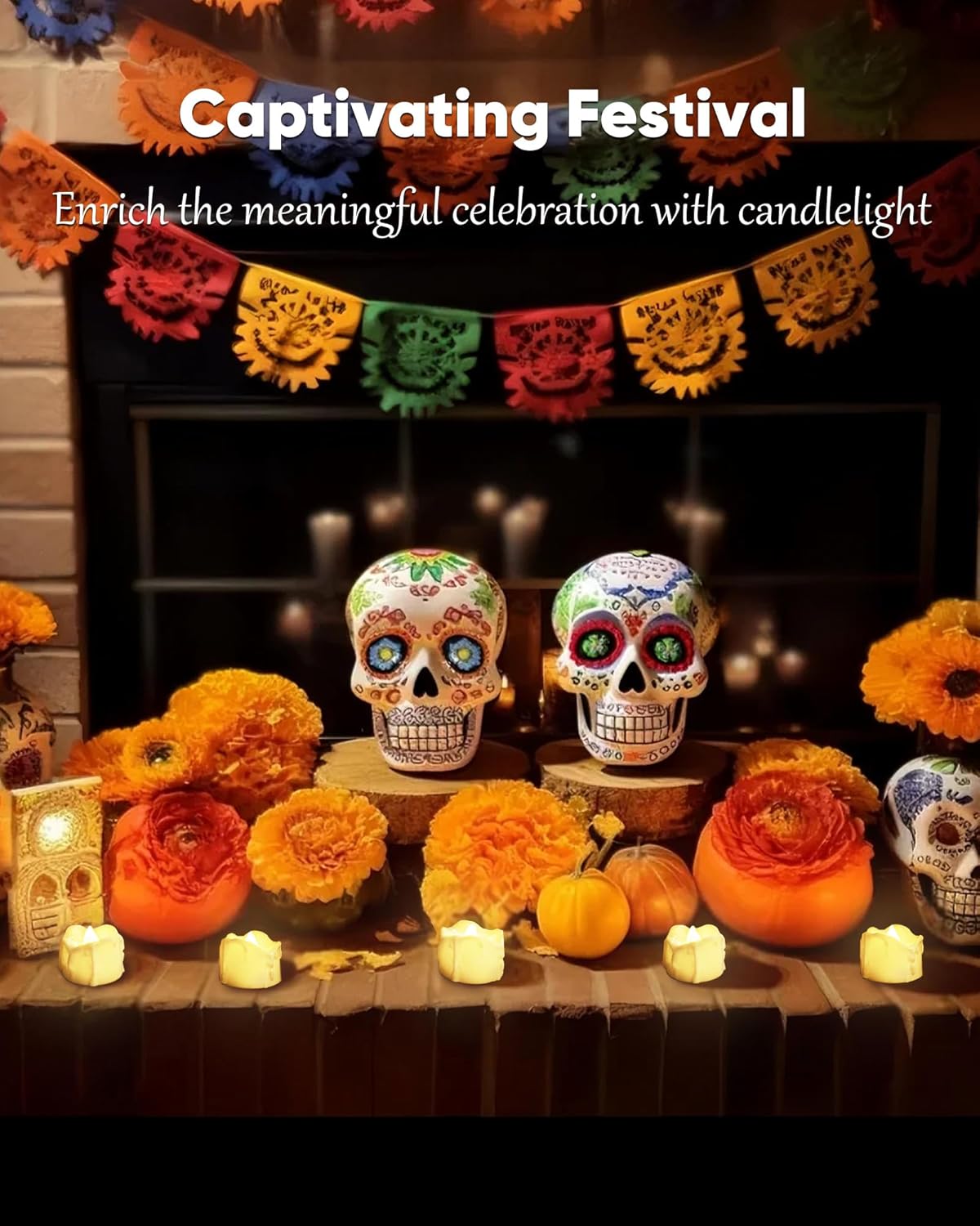 Homemory Flameless Timer Tea Lights – Worry-Free Living Room Ambient Lighting with Auto Shutoff for Family Homes