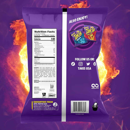 Takis Blue Heat Rolled Chips — Camping and Hiking Portable Snack, Spicy Chili Lime Flavor for Outdoors