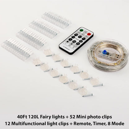 HXWEIYE 120LED Photo Clip String Lights – Sentimental Birthday Gift for Her with Polaroid Display and Warm Glow