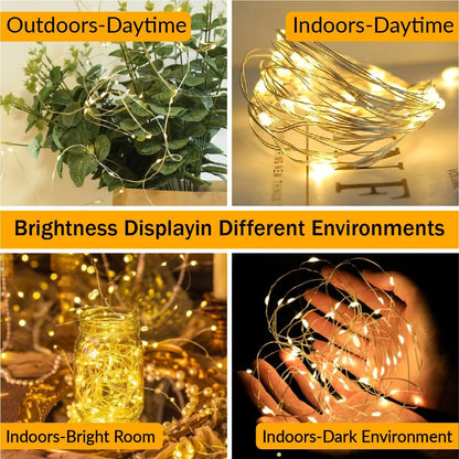 HXWEIYE 6 Pack Fairy Lights Battery Operated – Cozy Bedroom Decor with Warm White Glow and 8 Lighting Modes