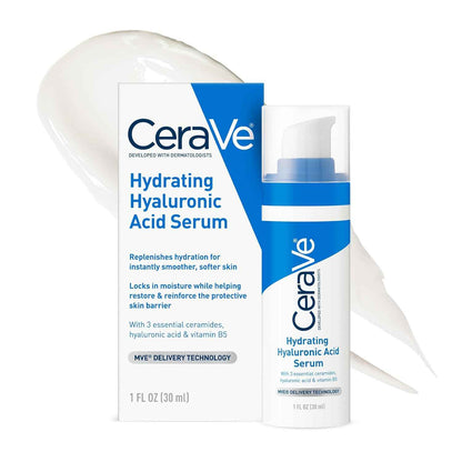 CeraVe Hyaluronic Acid Serum – Dermatologist-Developed Hydration Safe for Reactive and Compromised Skin