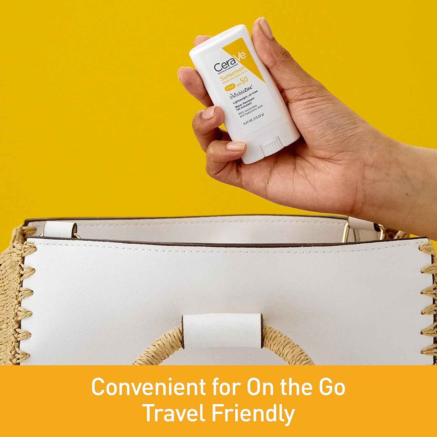 CeraVe Mineral Sunscreen Stick SPF 50 – Portable Sun Protection for Beach Days, Camping Trips & Hiking