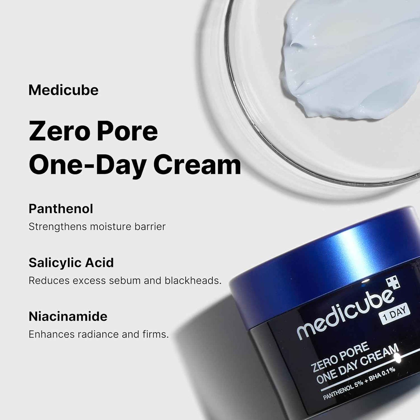 Medicube Zero Pore One-Day Cream 1.69 fl.oz – Nightly Wind-Down Moisturizer for Mindful Skincare Rituals