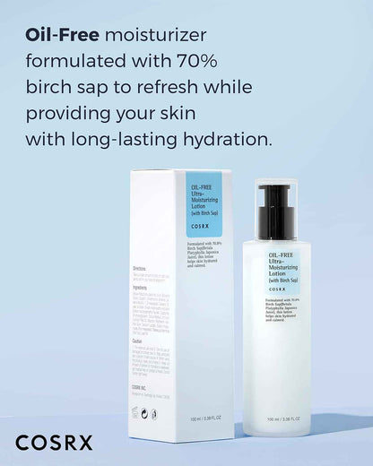 COSRX Oil Free Lotion with Birch Sap – Calming Nighttime Moisturizer for Oily Skin and Pre-Sleep Self-Care Rituals