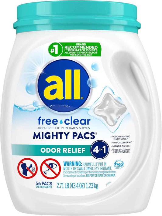 All Mighty Pacs Laundry Detergent – Pediatrician-Recommended Wash for Baby Clothes and Cloth Diapers