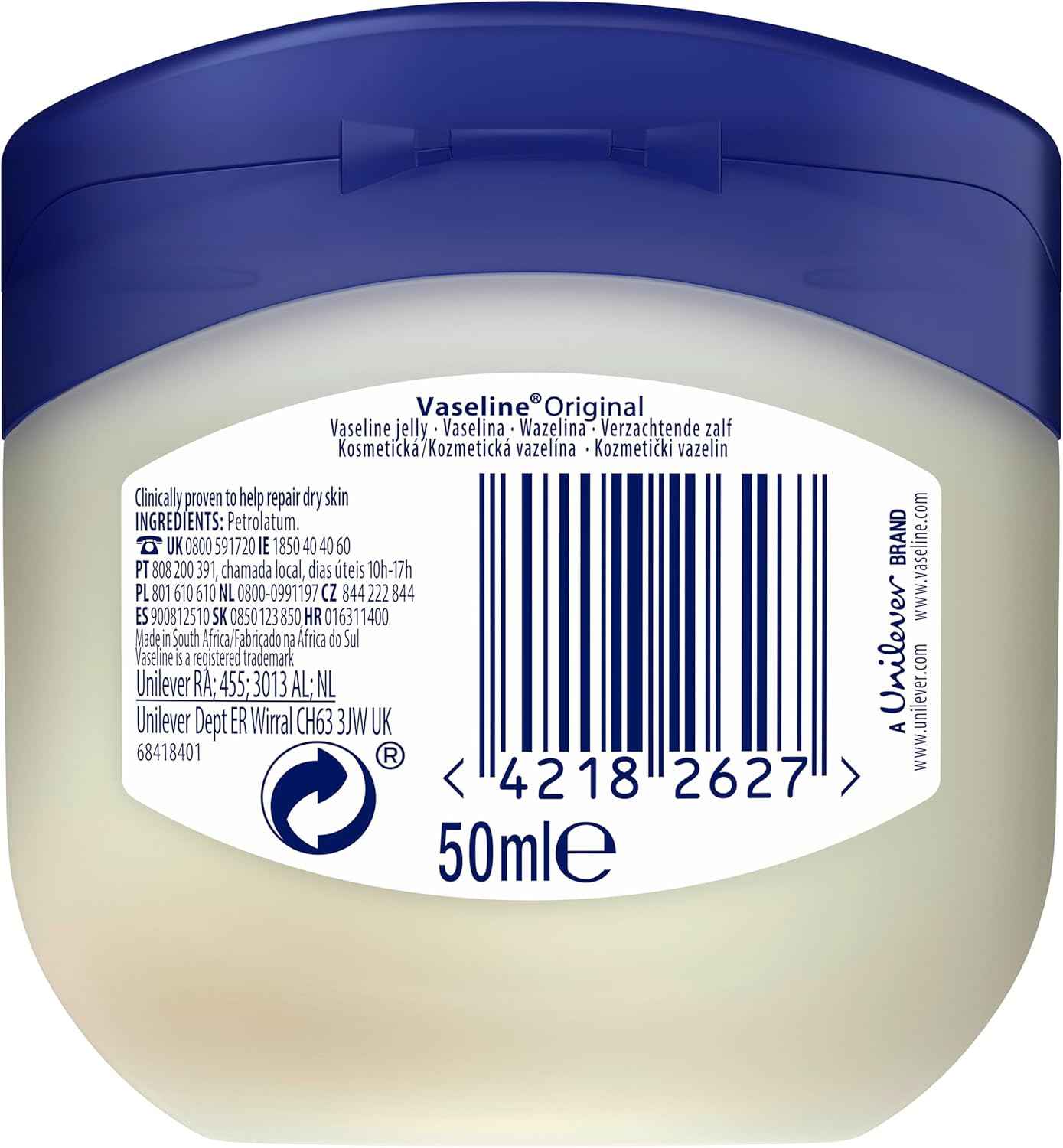 Vaseline Petroleum Jelly Unscented – Family Medicine Cabinet Multi-Pack for Dry Skin, Cuts, and Chapped Hands
