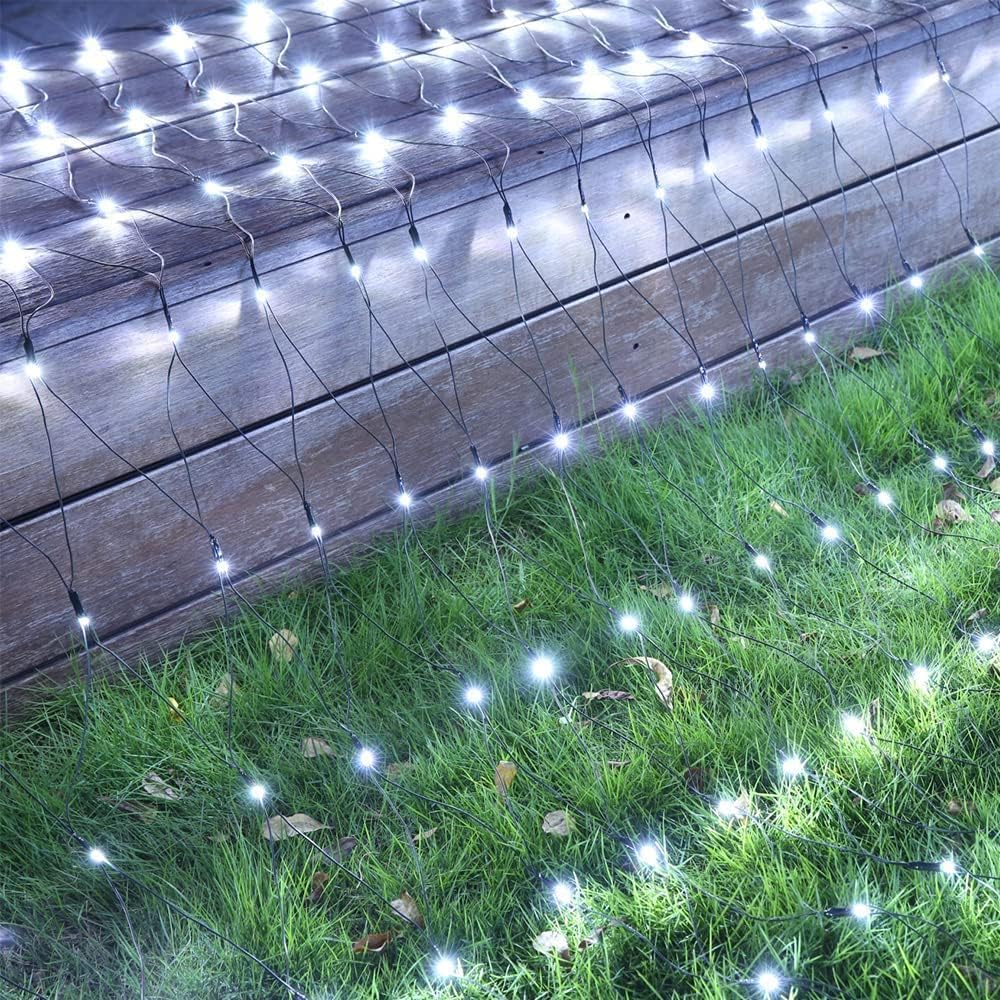 iBaycon 4ft x 6ft Christmas Net Mesh Lights – Waterproof Outdoor Bush and Hedge Lights with 8 Modes and Timer for Patio and Garden