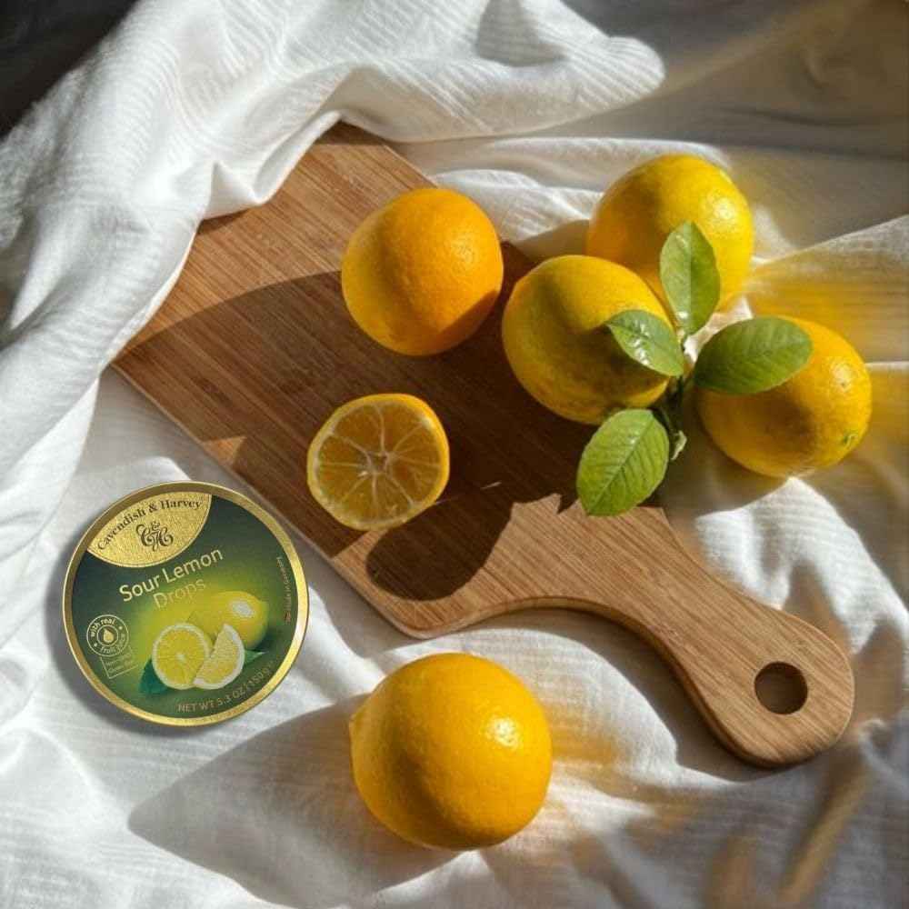 Cavendish & Harvey Sour Lemon Hard Candy Drops – Wind-Down Ritual Candy, Naturally Sourced Real Fruit Juice Drops